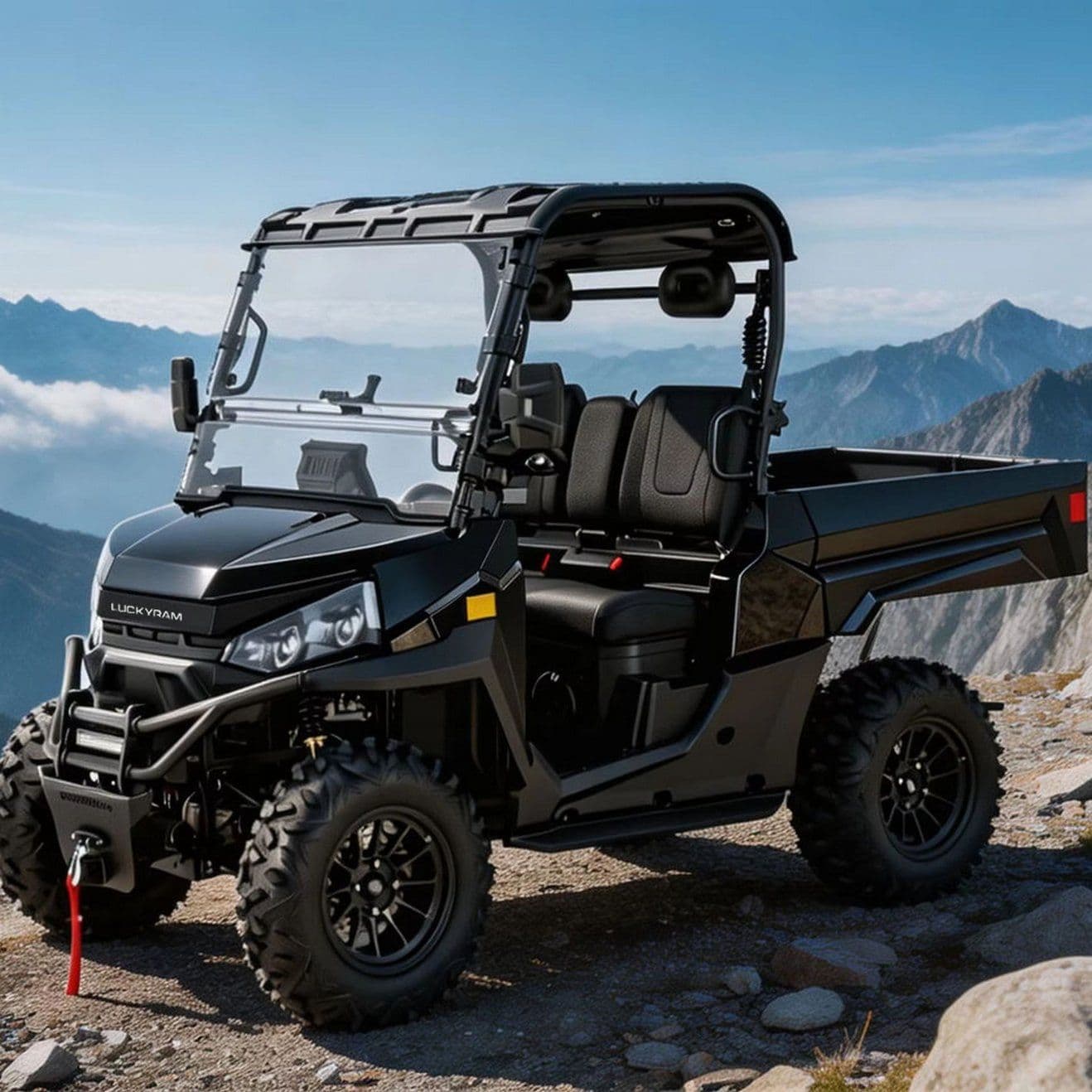 UTV Listrik 4WD untuk Peternakan Pertanian Ban Off Road 14 Inci Tempat Tidur Sampah 350kg