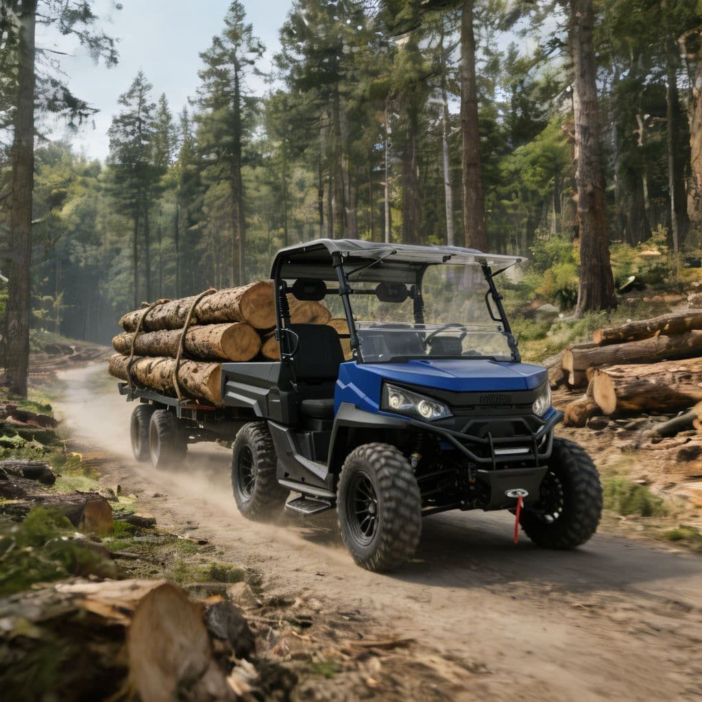 UTV Listrik 4WD untuk Berburu di Tempat Kerja Baterai Lithium 73.6V PKE Tanpa Kunci