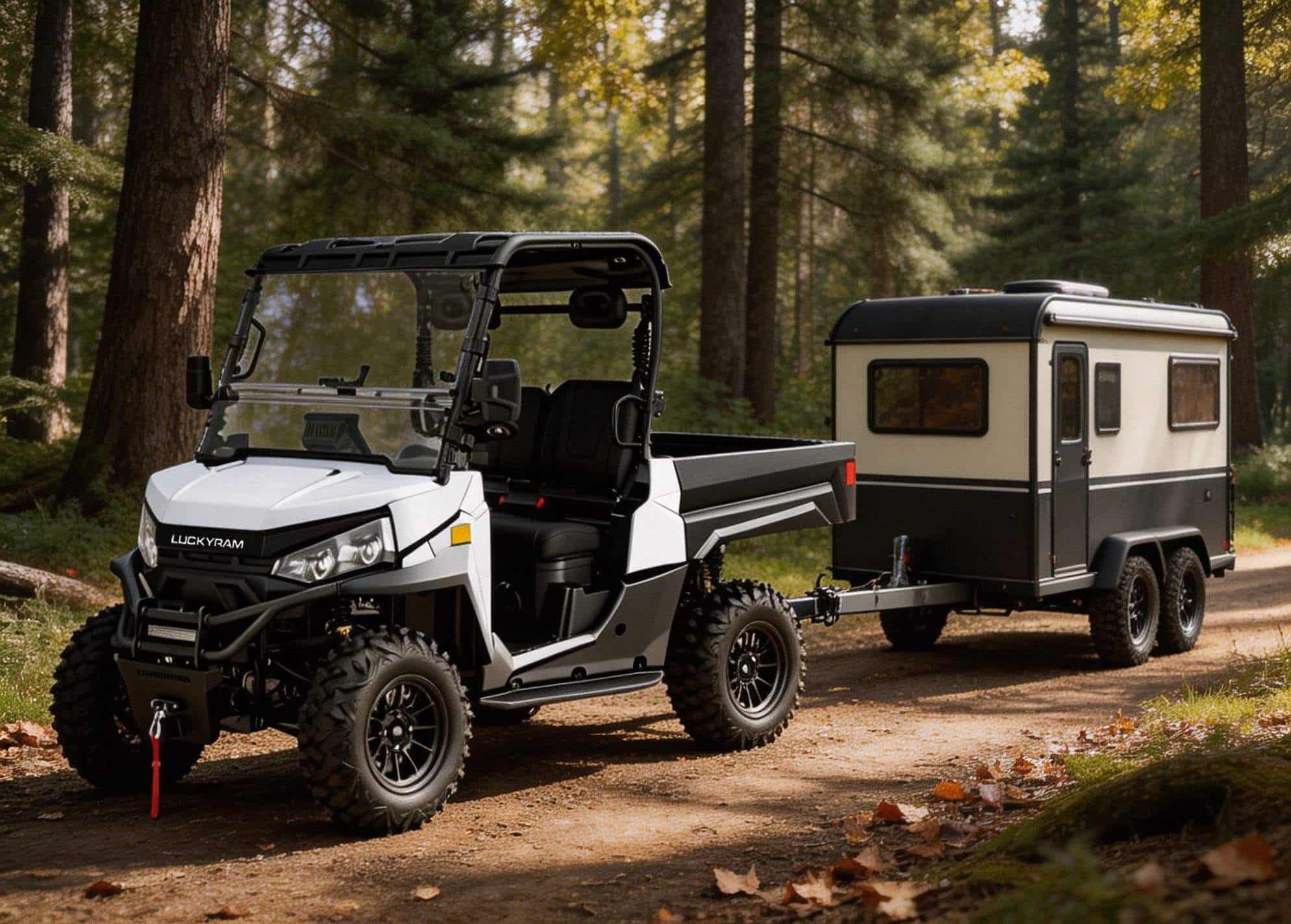 4WD Off Road Listrik UTV 73.6V PKE Tanpa Kunci 20KW Daya Puncak 670kg