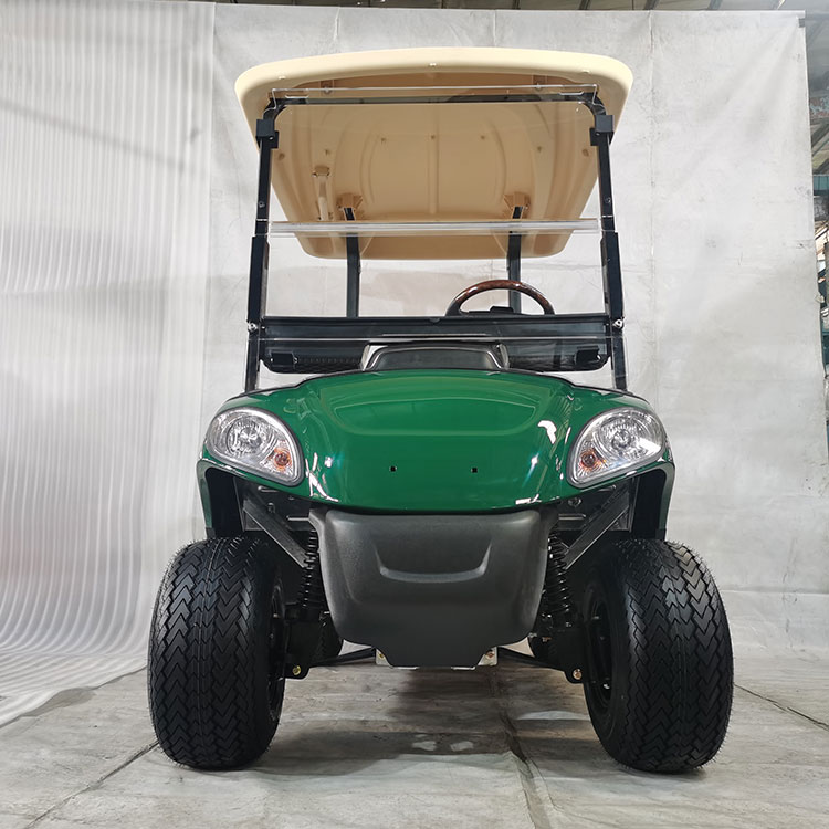 Kereta golf elektrik 2 tempat duduk yang bertenaga, dilengkapi dengan baterai litium