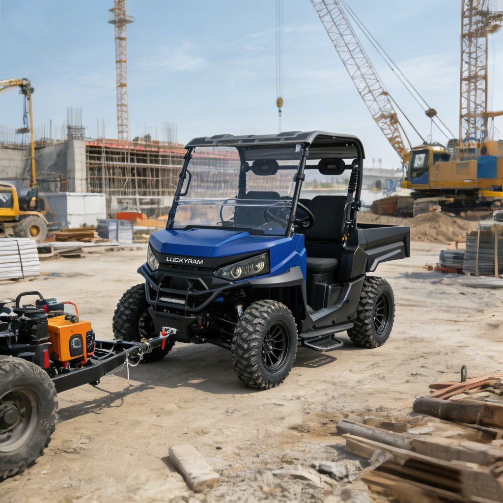 Pekerjaan Peternakan UTV 4WD 10KW AC Motor 670kg Memuat 1000kg Penarik